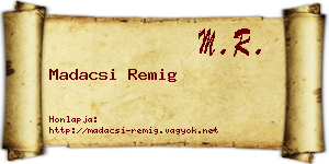 Madacsi Remig névjegykártya